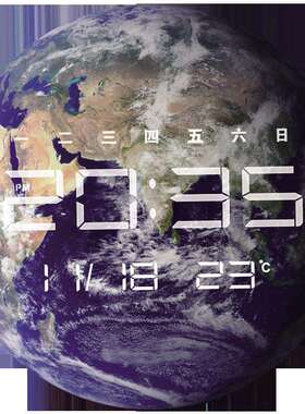创光时尚家用数字厅客万年历JB-76901静音电子钟钟表挂钟挂意夜墙