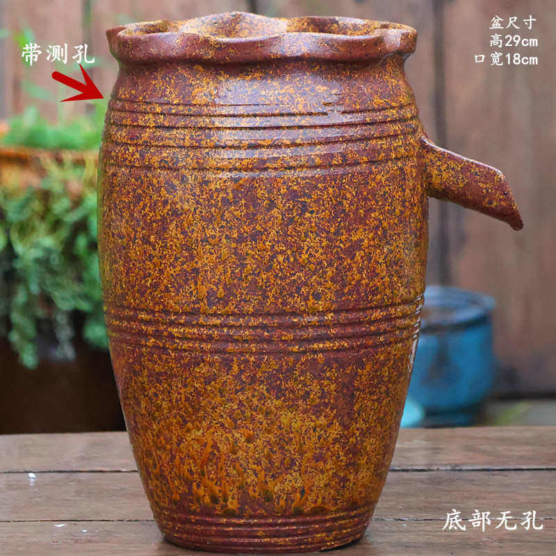 复古手工陶盆流水摆件古法养鱼庭院造景陶瓷水缸瀑布水培无孔花盆,鲜花速递/花卉仿真/绿植园艺,花盆,淘宝优惠券,粉丝福利购,淘宝优惠卷