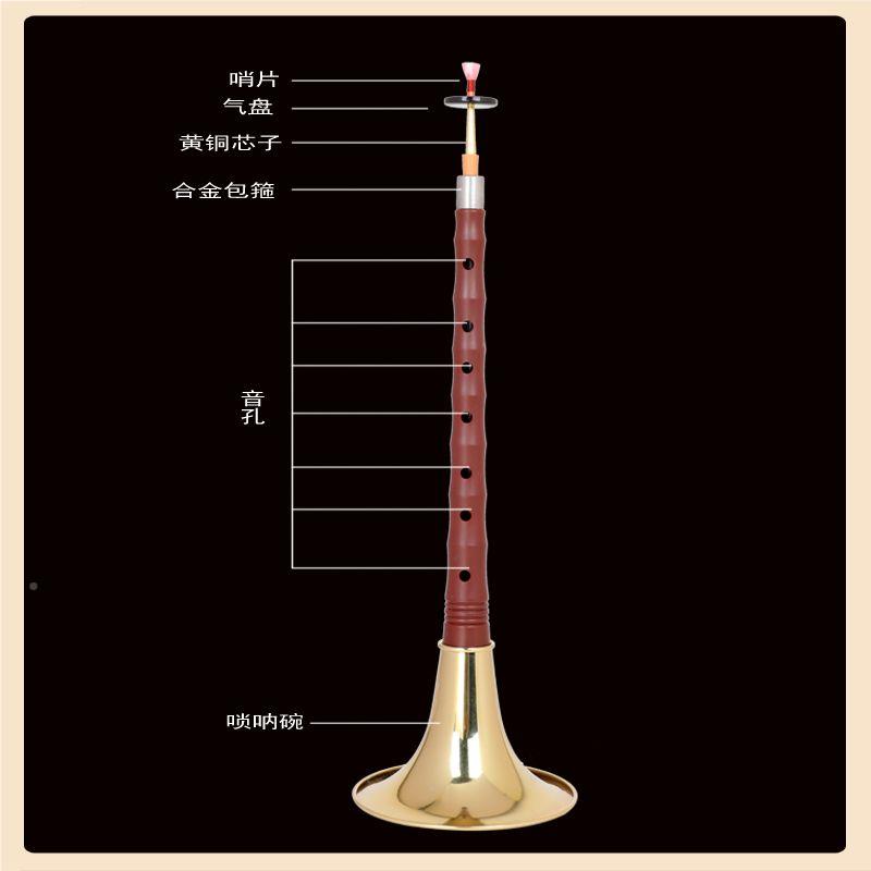新手材料仿红木乌木KGZ树ABS新初学唢呐全套一整套脂高硬防度防摔