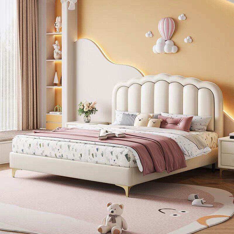 儿童床现代简约男孩1.5米单人床女孩公主床青少年小户型储物皮床