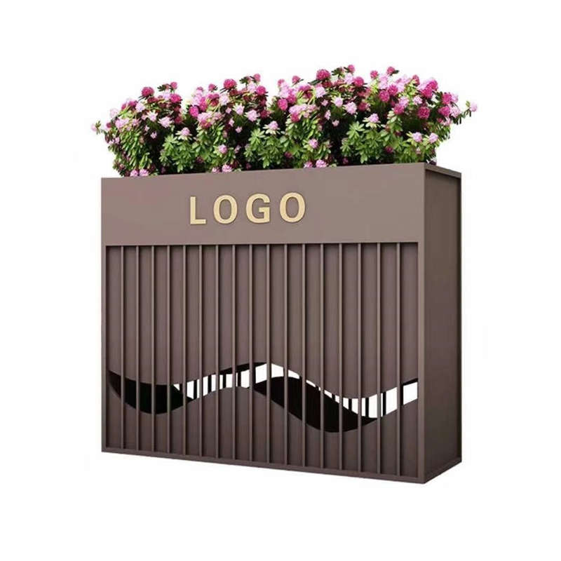箱户外花长方形商业街种植槽花坛组售楼部定制铁箱广场花艺花池