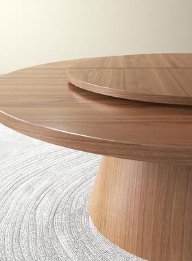 折叠餐桌小户型家用现简约C107盘奢旋转圆圆形代桌面板商用轻实木