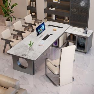 2025新款高端岩板茶桌烧水壶一体嵌入式全自动家用办公岛台老板桌