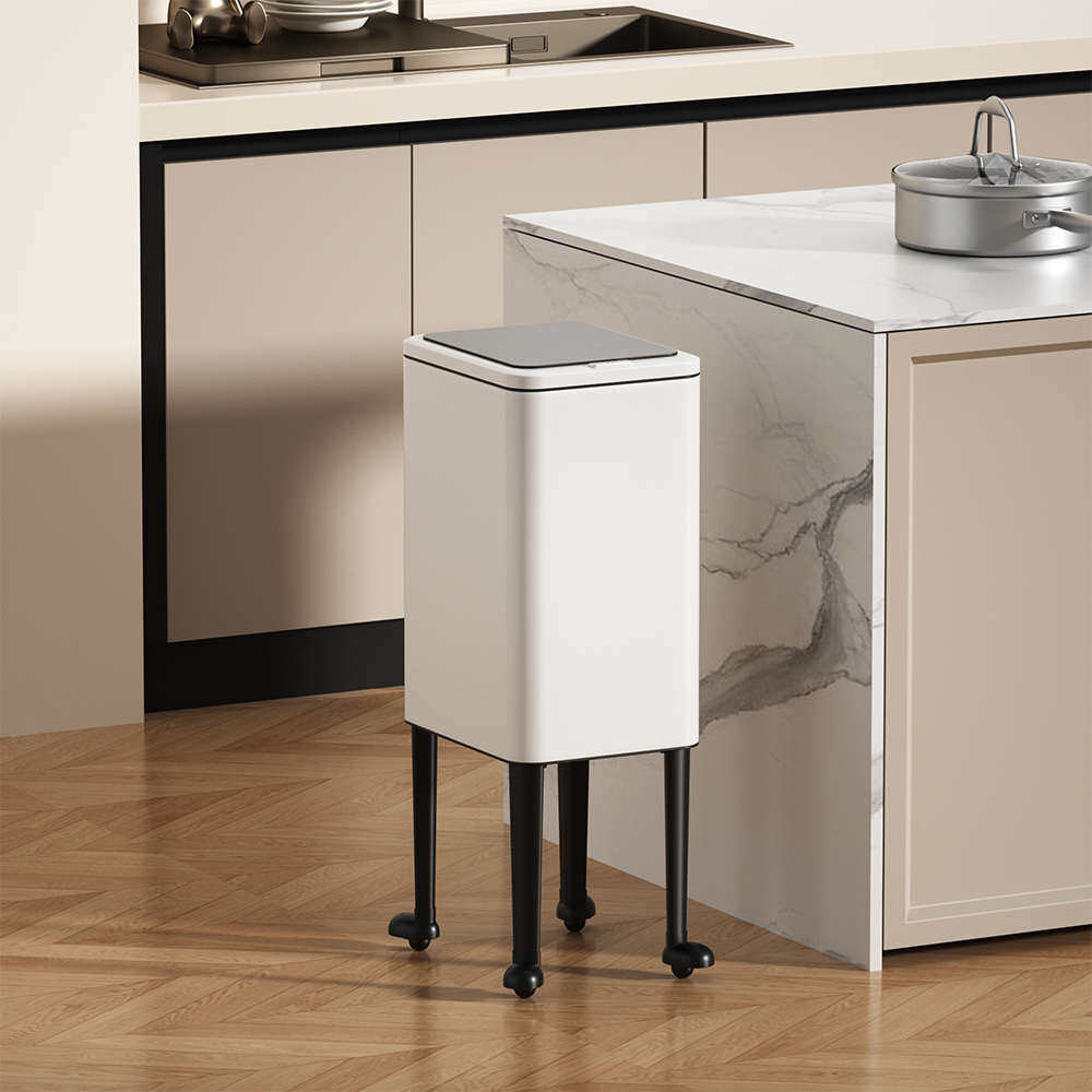 不锈钢垃圾桶家用高级感可移动免弯腰高款大容量客厅厨房2025新款