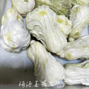 蓝田玉白菜手把件雕刻玉白菜蓝田玉大手把件把玩件工艺品工厂
