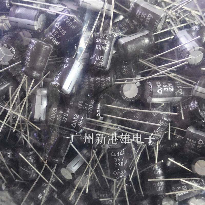 5百个 韩国三和SAMWHA三莹SAMYOUNG铝电解电容220UF35V 220UF8*12