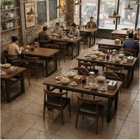 桌子餐饮商用餐饮店商用桌子餐桌长方形饭桌子面馆小吃店快餐桌椅