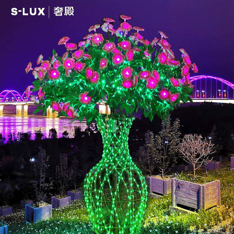 户外花瓶造型灯景区广场公园花朵灯光节草坪景观装饰节日工程亮化