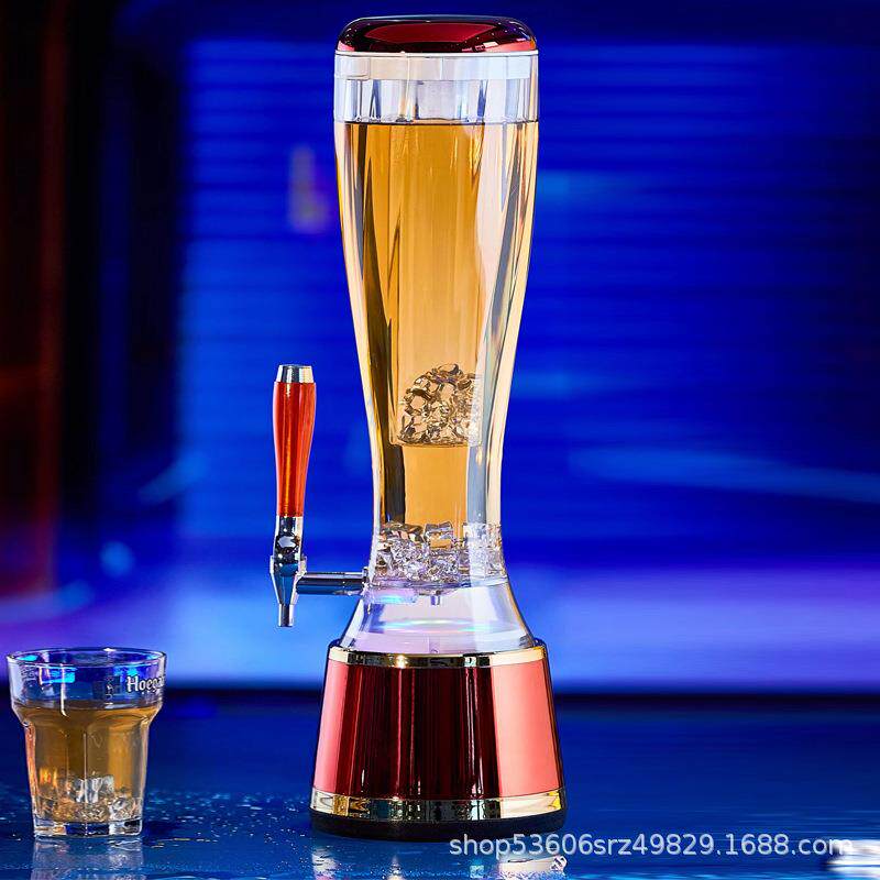 酒炮3升l酒吧麦杯款带充电七彩灯ktv用酒吧用饮料桶可乐桶酒炮