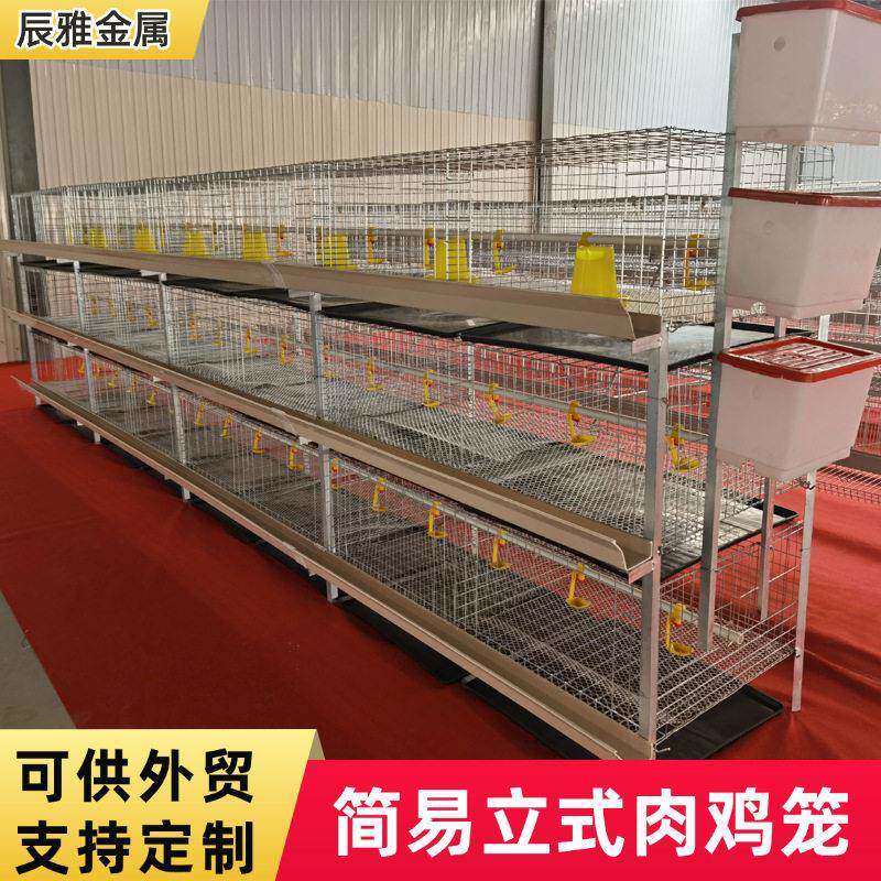 养殖场用肉鸡笼养鸡笼多层叠立式养殖肉鸡笼畜牧设备含托粪盘鸡笼