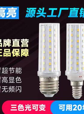 led灯大螺口小螺口家用客厅灯卧室灯白光暖光三种变色节能玉米灯