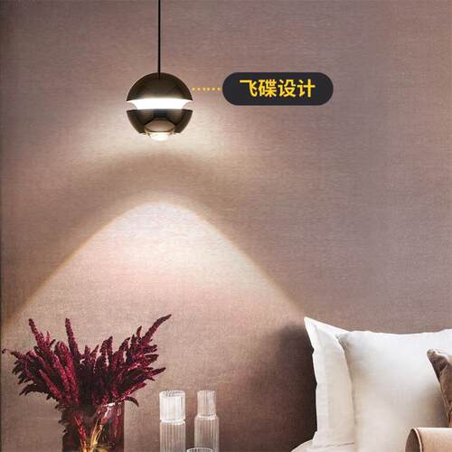 2025新款4375极简降代卧室头小吊灯简约现床可升圆球灯餐厅灯