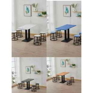 快餐店桌子小方桌小吃店桌面馆饭店早餐麻辣烫餐饮店桌椅组合商用
