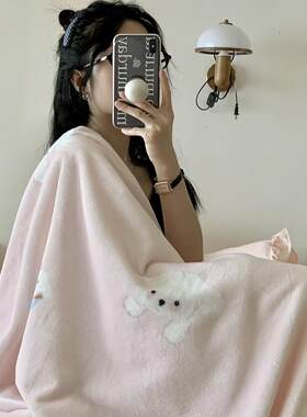 甜点小狗加厚牛奶绒珊瑚绒毛毯盖毯印花办公室披肩毯双面绒薄毯子