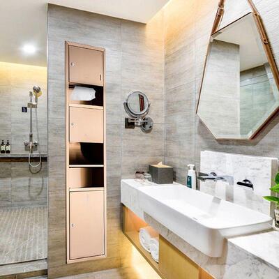 S304一不锈钢三合擦手纸盒壁烘手机垃圾桶二合嵌入式无品牌/一挂