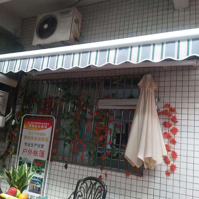 新款直销伸缩棚遮阳挡雨手摇伸缩雨棚曲臂式遮阳篷户外广告遮阳店