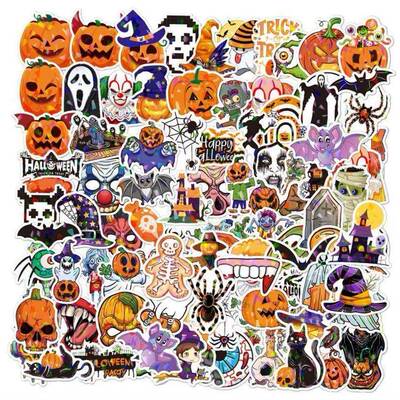 Halloween Stickers Cartoon Graffiti Decoration万圣节贴纸