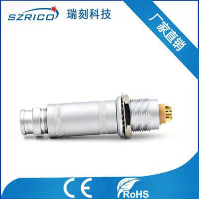 半月片绝缘芯定位金属2S圆形连接6PIN护套式插拔自锁检测组件抗震