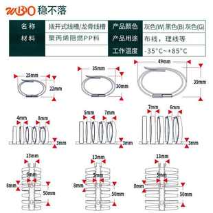 fd龙骨线槽拨开式 圆形塑料阻燃线槽配电箱电柜背胶pvc工业理线槽
