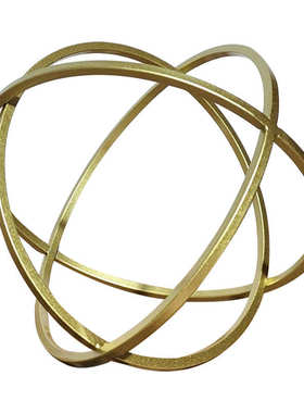 现代装饰品金属球黑色金色设计师售楼处摆件编织几何 样板房圆球