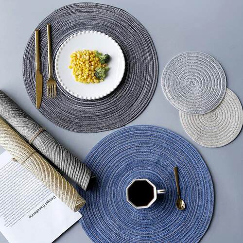18CM round coasters 36CM hand-woven placemats