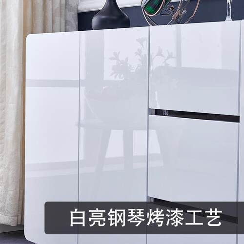 白亮651酒Y*一现代简约客厅轻奢柜茶柜厨房柜碗柜水体靠墙储物柜