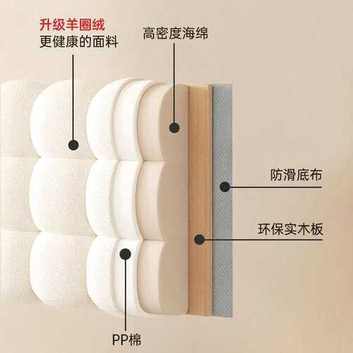 靠背雪球床头奶油新款软绒靠枕卧室2024迪加厚包榻榻米靠垫泰
