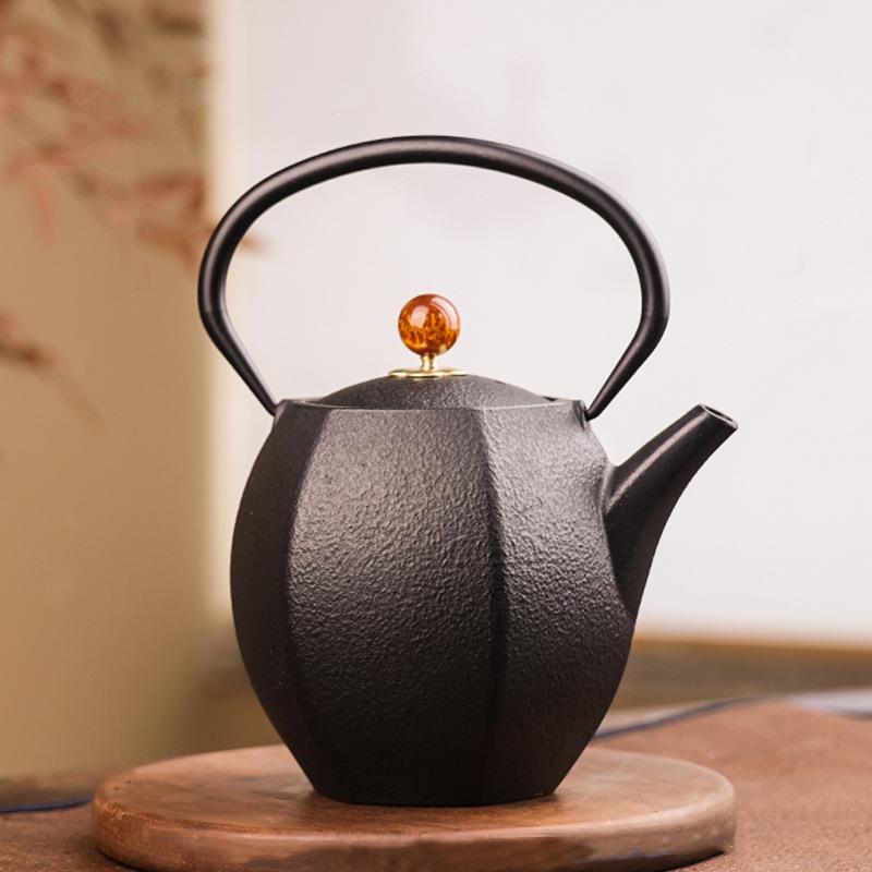 典工堂铁壶无涂层南部铸铁壶六方来财生铁壶烧水壶家用茶具煮茶壶