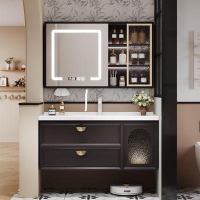 法式浴室柜陶瓷一体盆全镜浴柜深盆陶瓷洗漱台深盆洗手脸盆组合