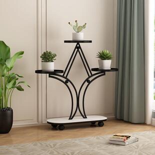 高花架子客厅落BMD地架式阳台置物多肉花万向轮端铁艺花架盆托架