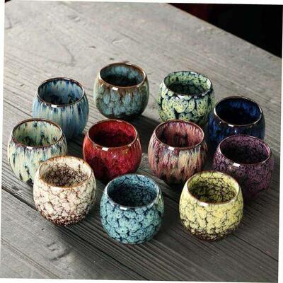 Kiln Change Ceramic Tea Cup Porcelain Kung Fu Cups set