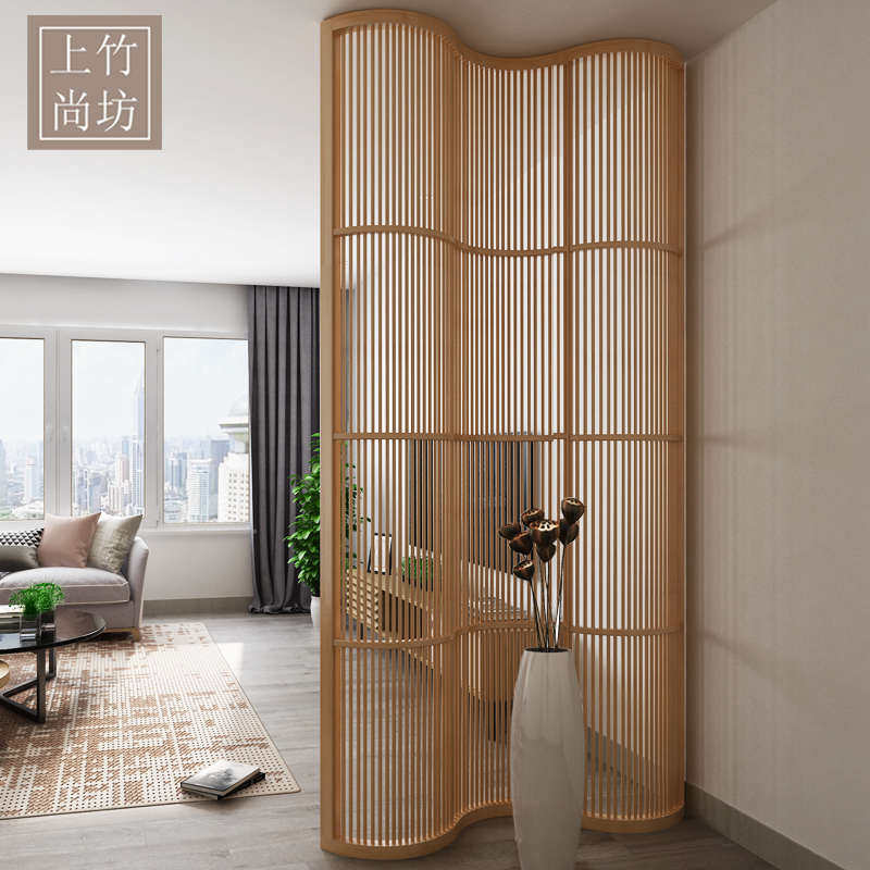 北欧屏风隔断竹弧形屏风日式玄关客厅卫生间木质隔断餐厅,住宅家具,庭院屏风,淘宝优惠券,粉丝福利购,淘宝优惠卷