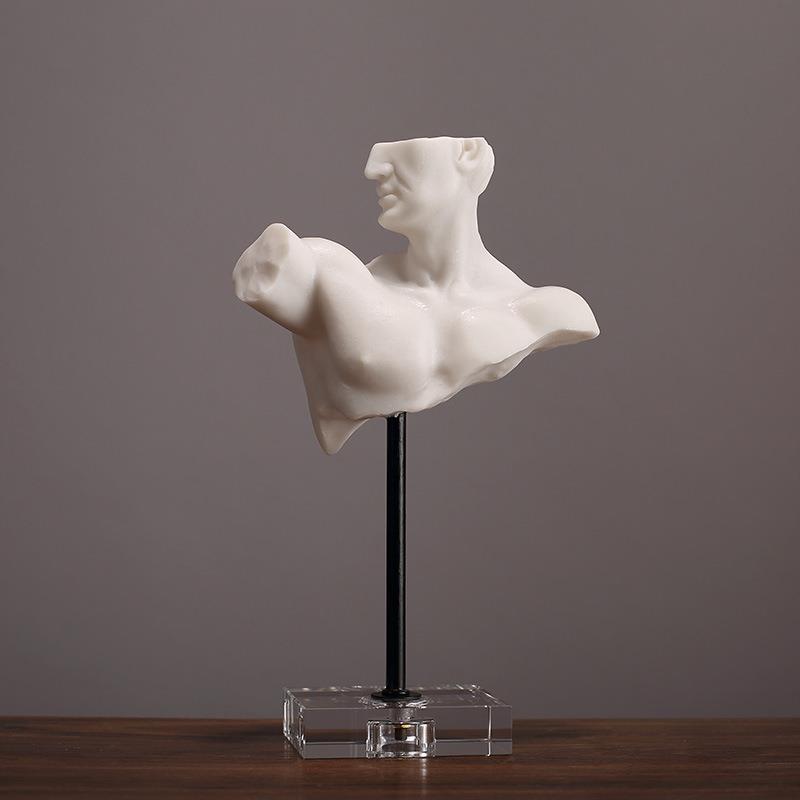 北欧创意半身人物雕像摆件样板房样品间客厅电视柜书桌书房装饰品