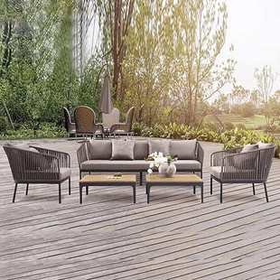 户外藤编沙发组合室外庭院花园民宿酒店阳光房会所商场休闲藤椅