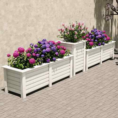 树脂花盆加厚耐用树脂花箱塑木商业隔断花箱户外庭院防腐木种植箱