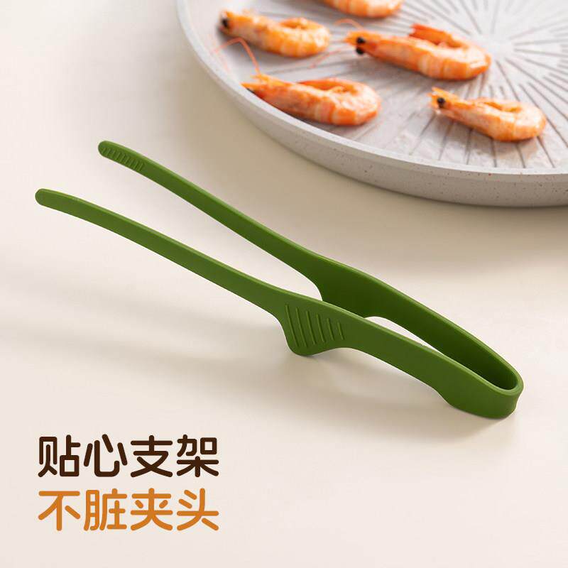 日本硅胶食物夹食品级烤肉烧烤专用防烫夹子厨房加长煎牛排夹家用