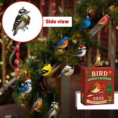 24 Days Christmas Bird Advent Calendar Countdown Calendar