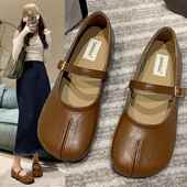 女款 春夏平底豆豆鞋 橡胶鞋 奶奶鞋 底一字扣休闲单鞋 0202w
