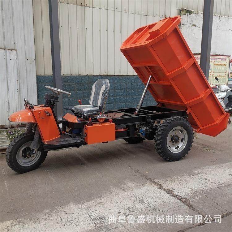 农用柴油三轮车建筑工地工程搬运自卸翻斗拉粮爬坡载重液压翻斗车