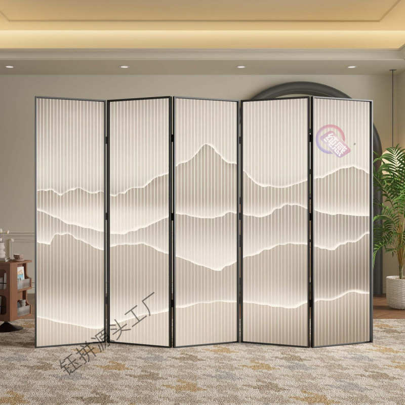 铝合金屏风隔断客厅入户家用卧室酒店办公室遮挡折叠移动双面折屏
