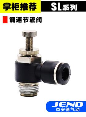 气动元件调速阀气管节流阀快速接头SL4/6/8/10-M5-01-02-03-04