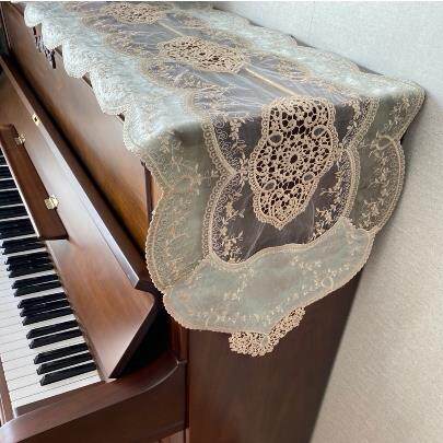 新款钢琴顶披钢琴盖布桌旗防尘罩法式重工蕾丝轻奢高档装饰盖巾