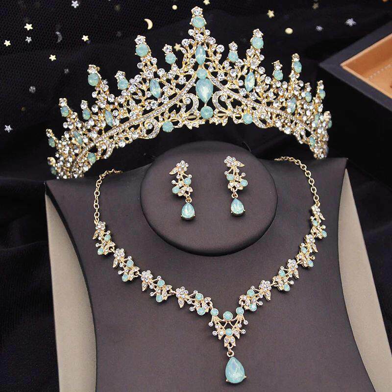 Princess Queen Bridal Crown Wedding Jewelry Sets With tiara