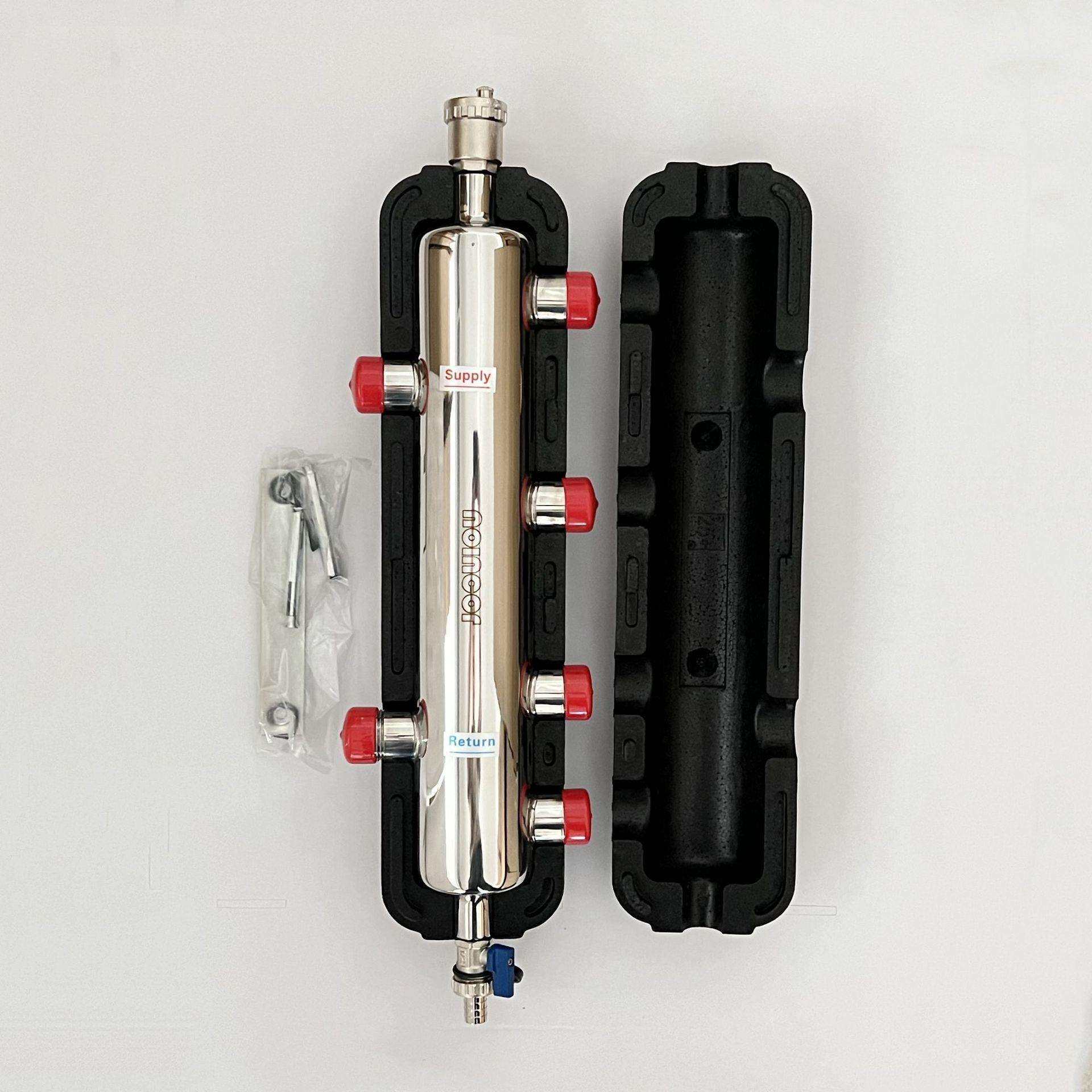 地暖耦合罐壁挂炉专用分水器混水缸耦罐二进四出不锈钢304去藕罐