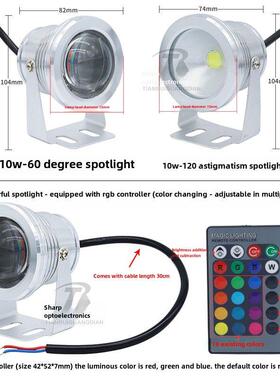 防水Led射灯12V24V60V电池电池射灯10W超亮Rgb公园灯庭院景观灯