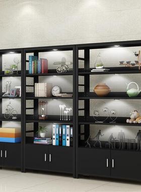 简易书架置物架厅铁艺落地收纳柜客隔断67578展架示架货书柜厂家