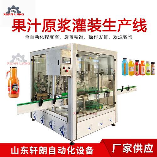 动化果汁灌装生产线轩朗 沙棘刺梨自果 饮料汁灌装机枸杞原浆灌装