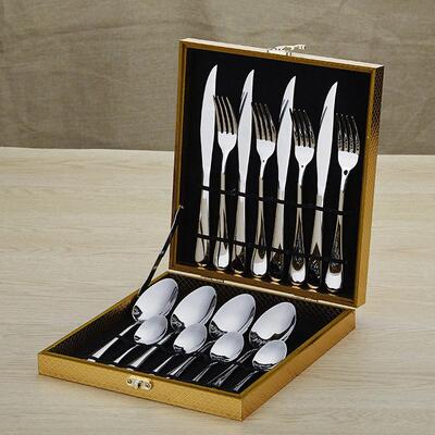 western tableware steak cutlery set knife fork spoon box set