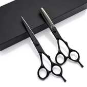 厂家批发高档理发剪刀6寸尾钉剪刀剪头发剪刀套装 牙剪平剪打薄剪