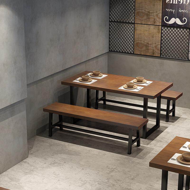 复古工业餐风餐厅HZ202107酒吧烧烤店实木椅组桌合桌商用长方形奶